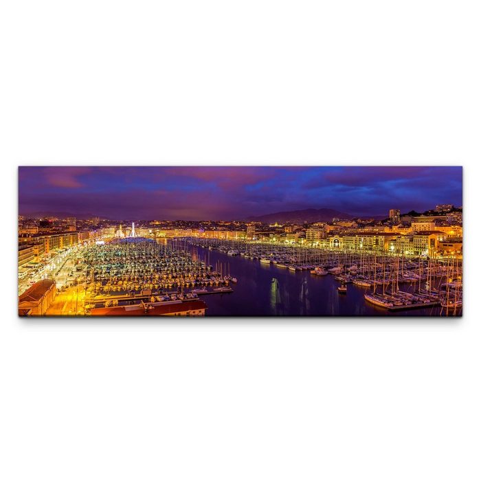 möbel-direkt.de Leinwandbild Bilder XXL Marseille Hafen Wandbild auf Leinwand