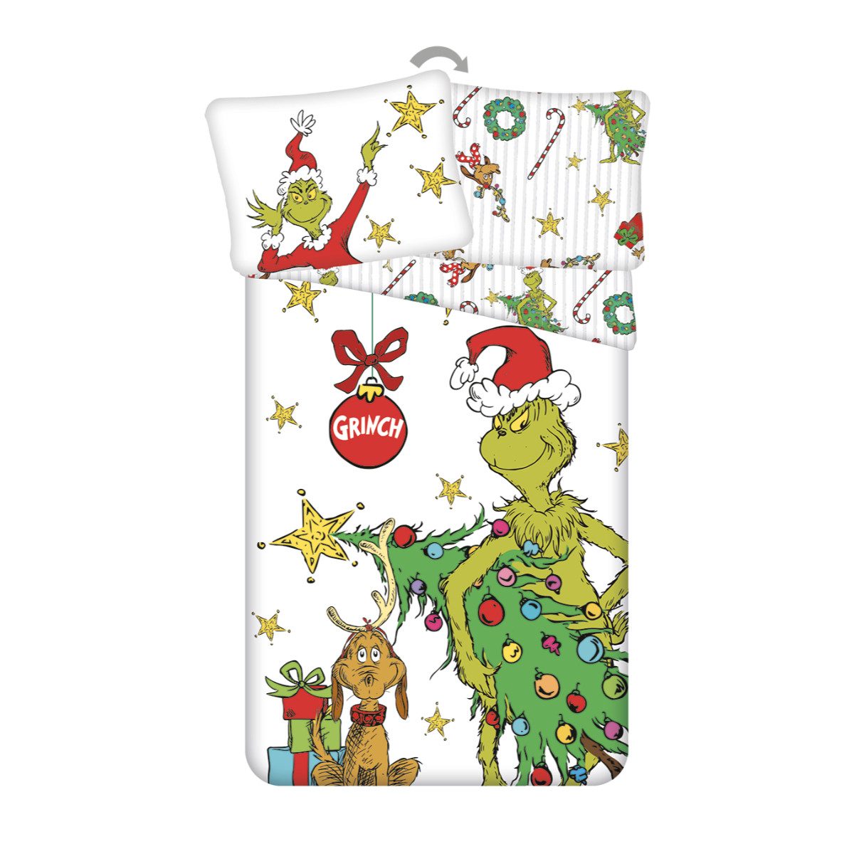 The Grinch Bettwäsche Grinchmas 140 × 200 cm Baumwolle Bettbezug Kissenbezug, Baumwolle