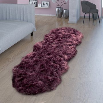 Fellteppich Wohnzimmer Hochflor Teppich Kunst-Fell Design, TT Home, rund, Höhe: 64 mm