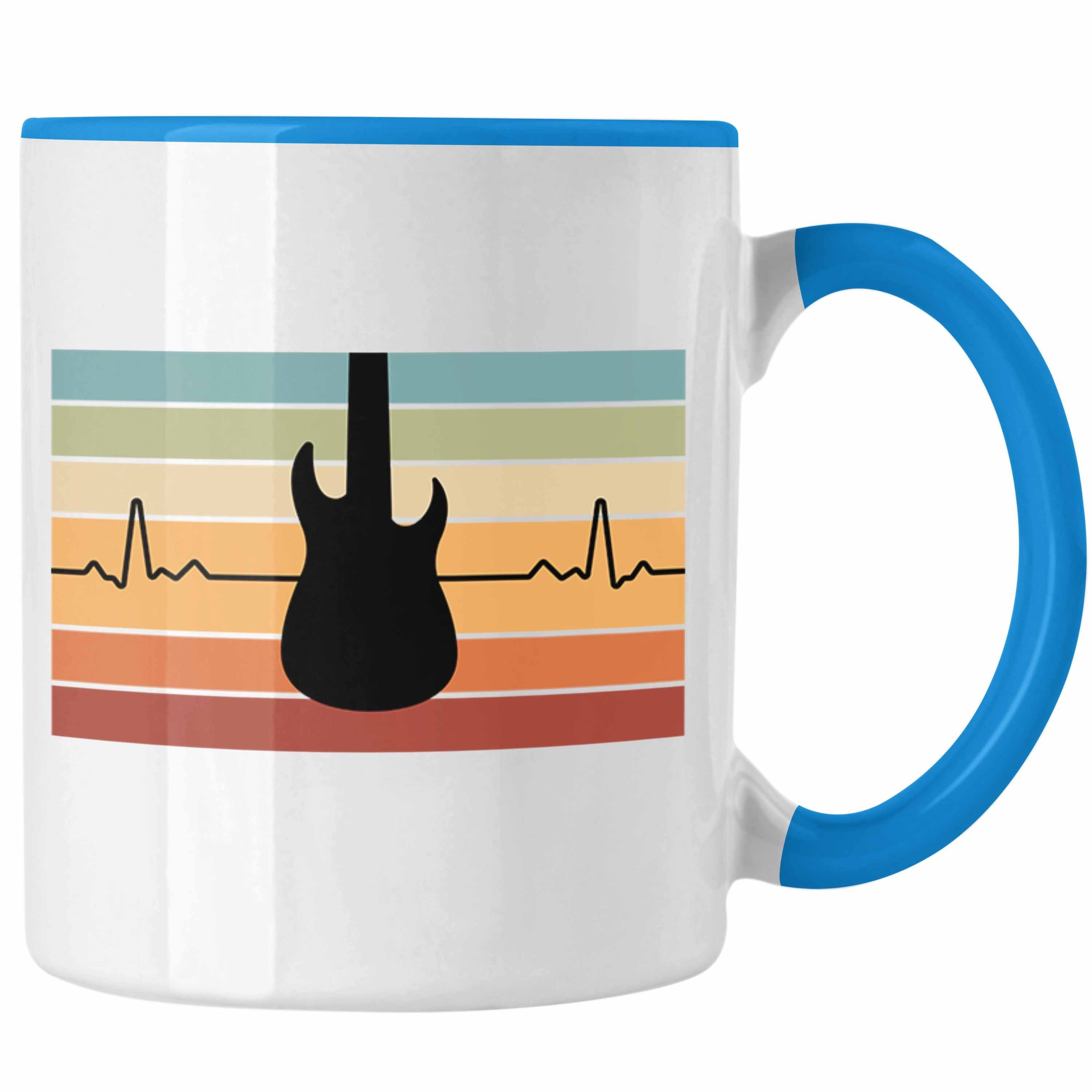 Tasse Gitarrenspieler Gitarrist - Geschenkidee Trendation Frauen Männer Trendation Tasse Gitarristen Blau Geschenk Geschenke Gitarre