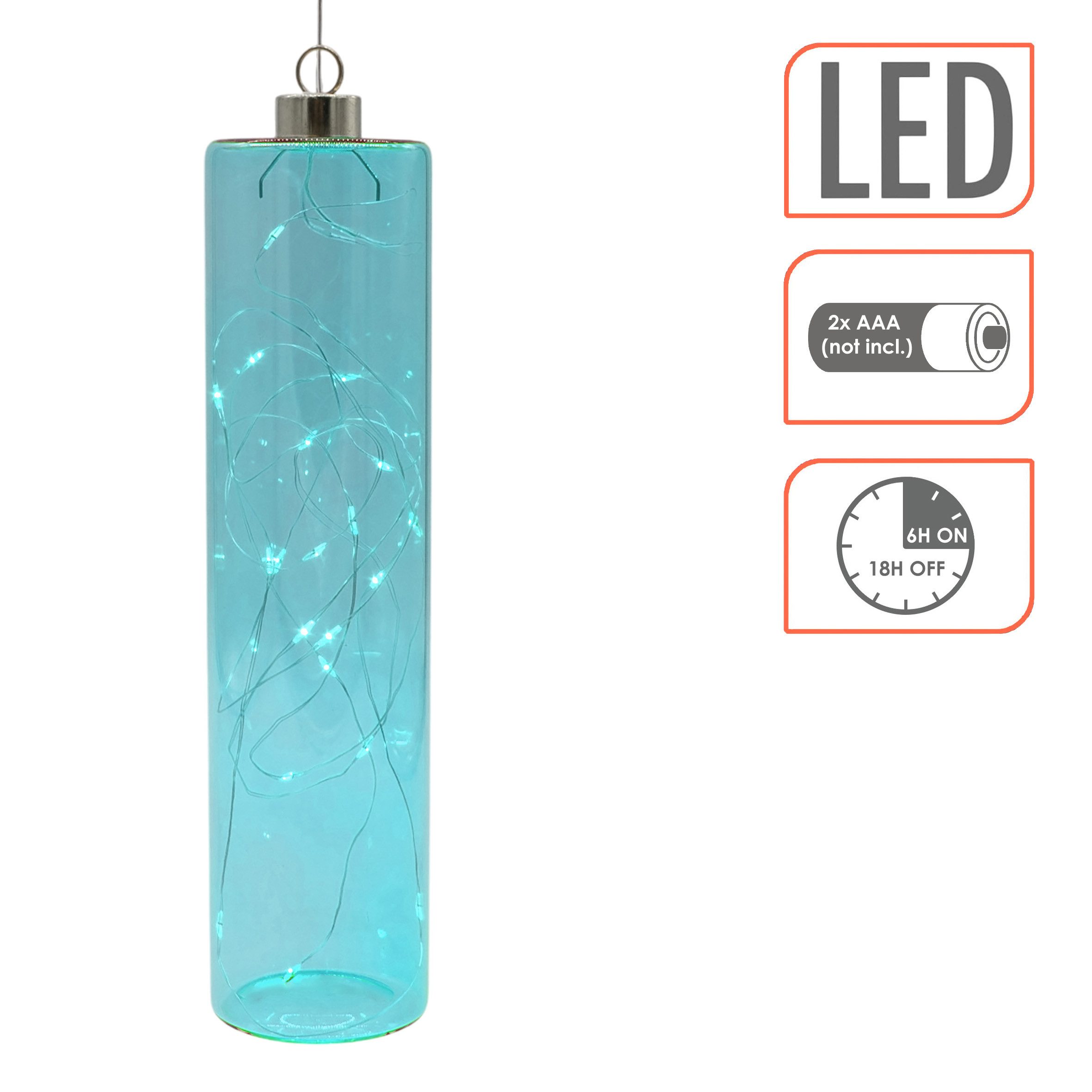 Spetebo LED Pendelleuchte Glas - 24 x 6 cm, mit Timer, LED fest integriert, günstig online kaufen