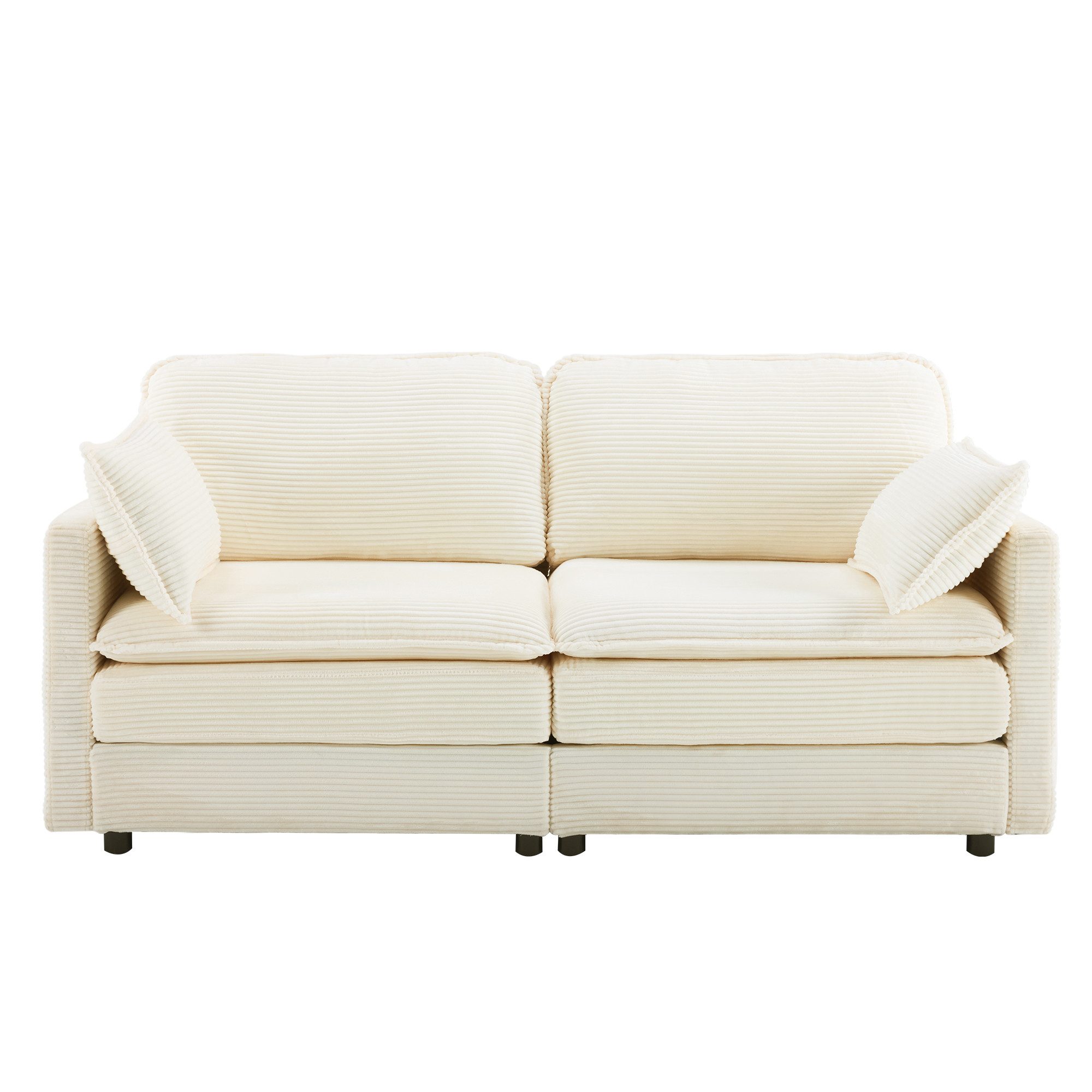 OKWISH Loungesofa Modernes 2-Sitzer-Sofa, Modernes 2-Sitzer-Sofa mit Kord-Stoff – Bequem und geräumig, stabiler Holzrahmen 1 Teile, mit Relaxfunktion