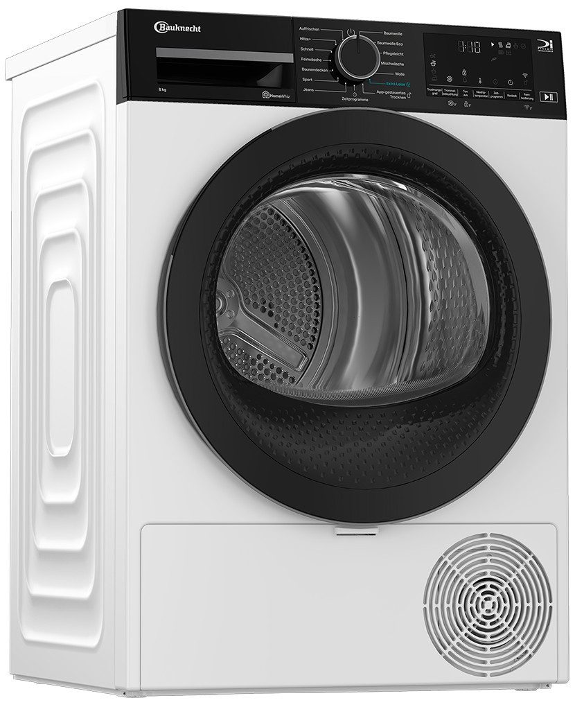 BAUKNECHT Wärmepumpentrockner BT 8RC WS, Precision Dry, Adaptive Dry, Slim Wäschetrockner, HomeWhize App