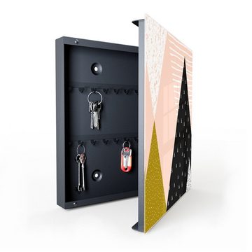 Primedeco Schlüsselkasten Magnetpinnwand und Memoboard mit Glasfront Motiv Pyramiden digital (1 St)