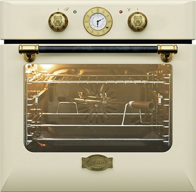 Kaiser Küchengeräte Einbaubackofen EH 6432 ElfBE Eco/10, Retro Einbau Backofen Elektro, Autark, 68 L, Drehspieß, 10 Funktionen