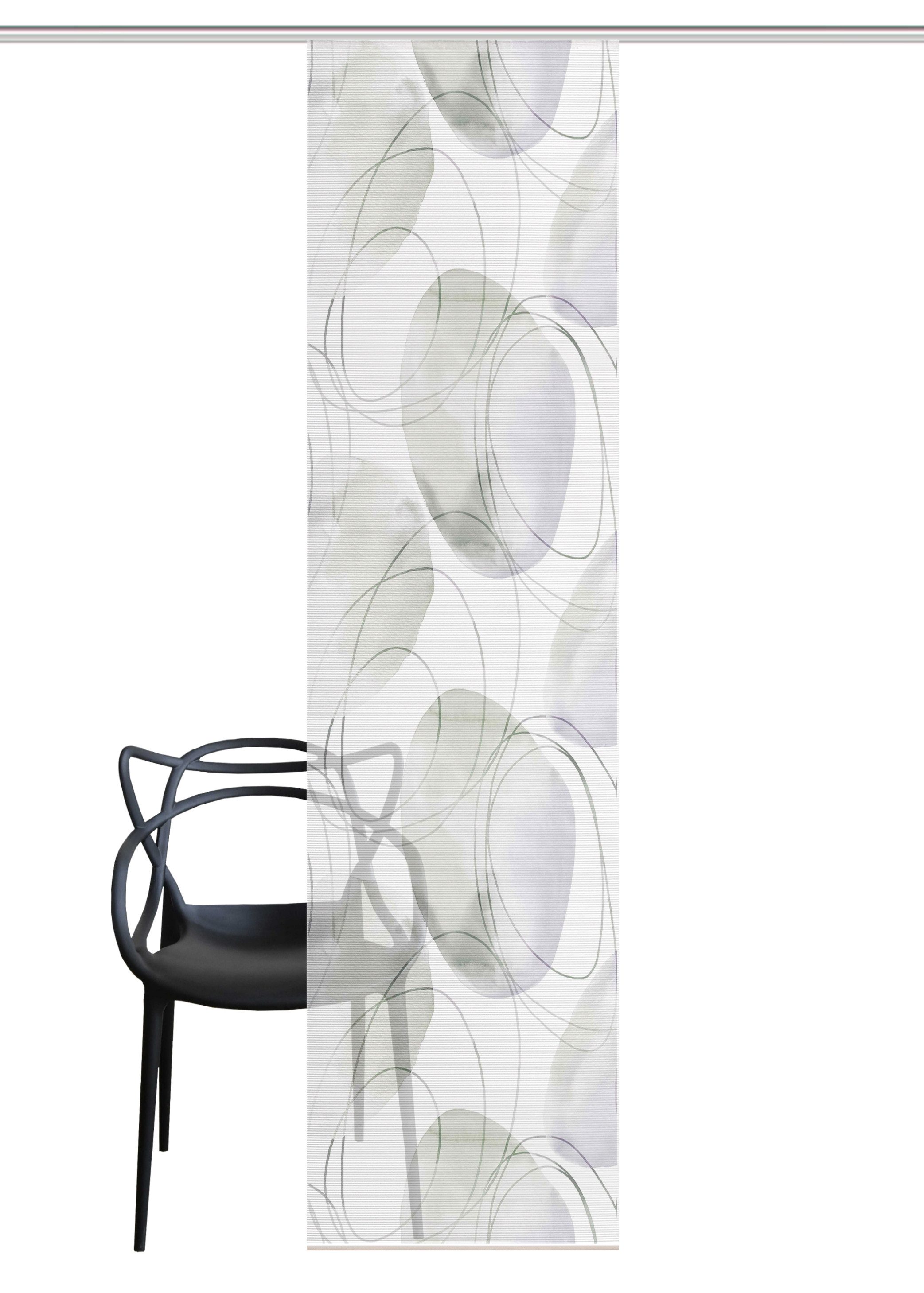 HOME WOHNIDEEN Schiebegardine HIG Schiebegardine ELLRIK, recycelt, 245x60 cm, bedruckt, Bambusoptik (1 St), Paneelwagen, halbtransparent, 91% Polyester (recycelt), 9% Polyester