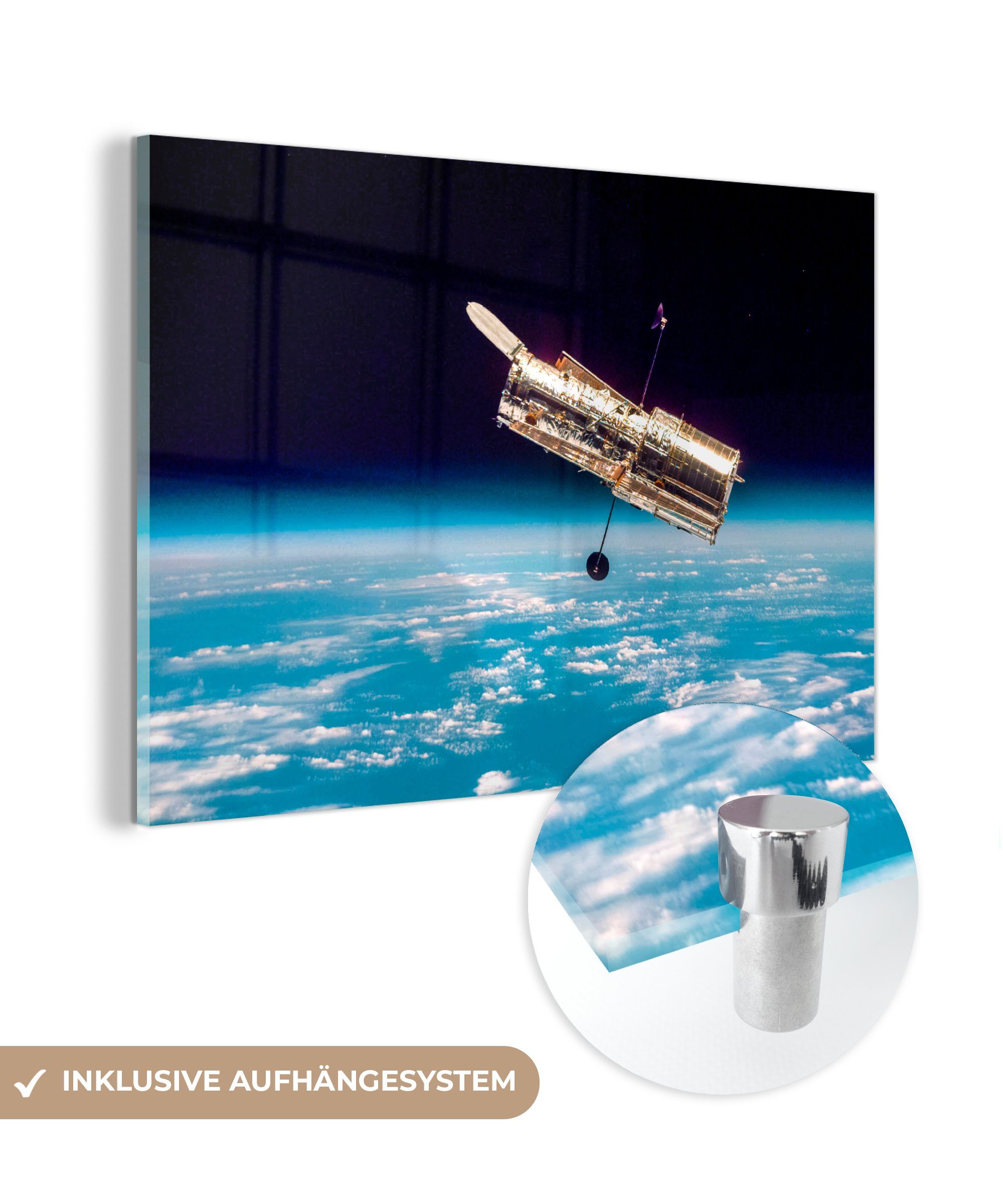 MuchoWow Acrylglasbild Satellit - Nasa - Weltraum, (1 St), Acrylglasbilder Wohnzimmer & Schlafzimmer