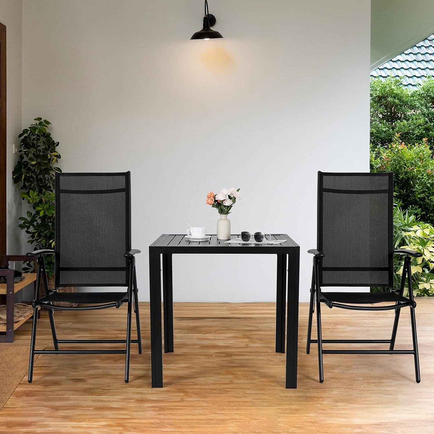 TLGREEN Gartenstuhl Hochlehner, 2/4er Set Balkonstuhl,Klappstuhl,Campingstü günstig online kaufen