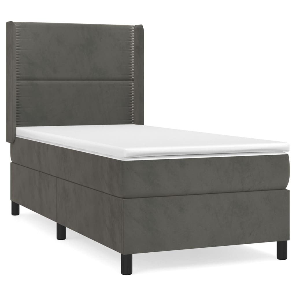 Vidaxl Boxspringbett Mit Matratze Dunkelgrau 80x200 Cm Samt günstig online kaufen