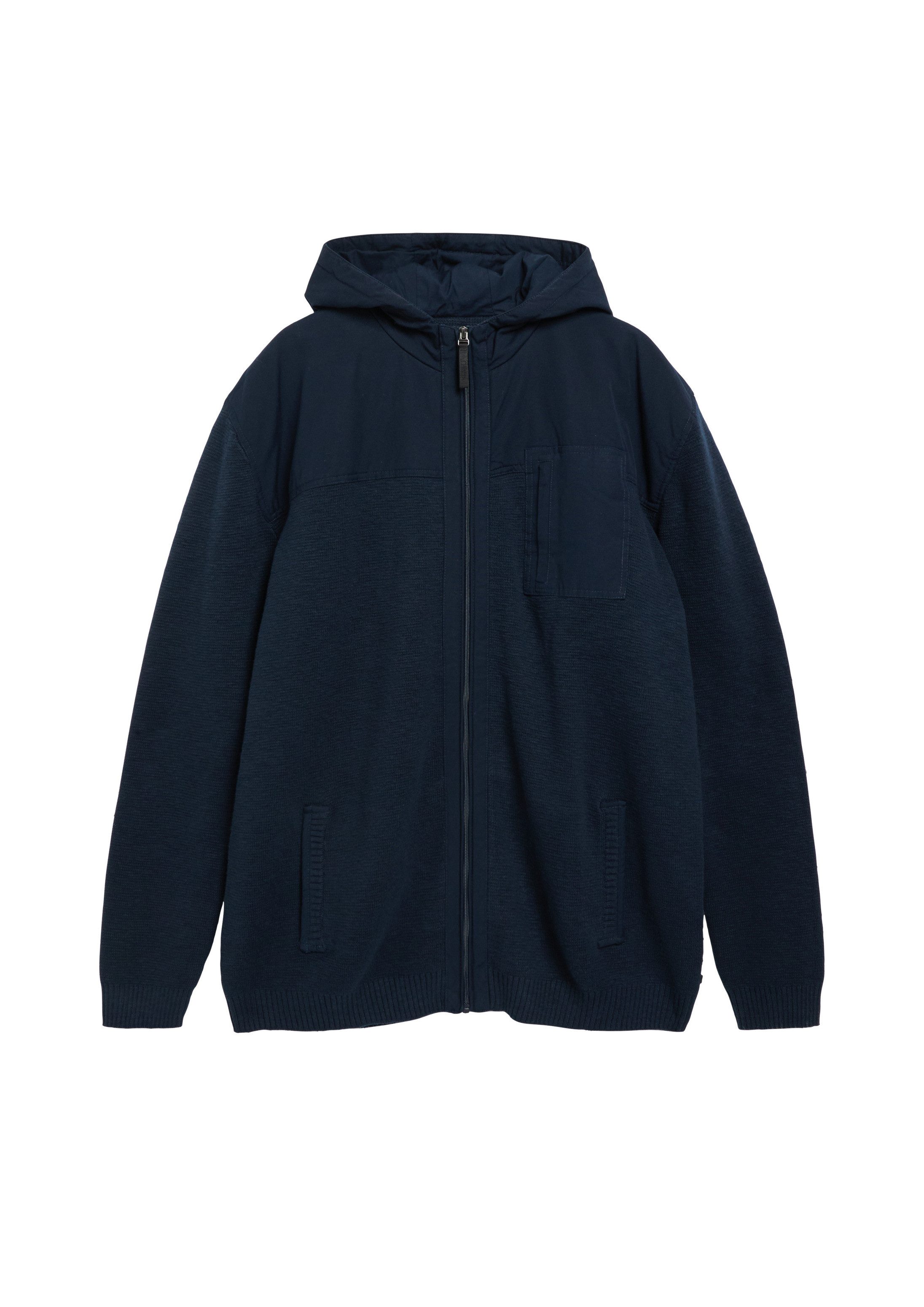 s.Oliver T-Shirt Strickjacke Sportive Strickjacke aus Fabricmix mit Kapuze