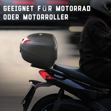 HOMCOM Handgepäck-Topcase Motorradkoffer für Motorräder, Roller, Mofas und Quads, 48 L, Schwarz, 59L x 43B x 33H cm