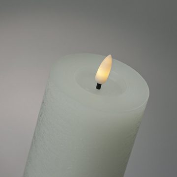 MARELIDA LED-Kerze LED Kerze LINA Rustik Optik Echtwachs flackernd Timer H: 11cm weiß (1-tlg)
