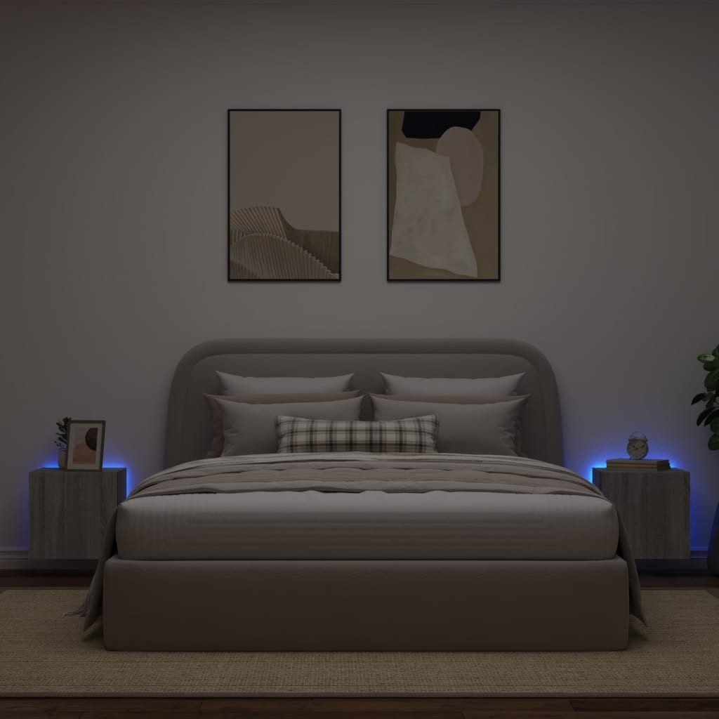 vidaXL TV-Wand TV-Wandschränke mit LED-Leuchten 2Stk. günstig online kaufen