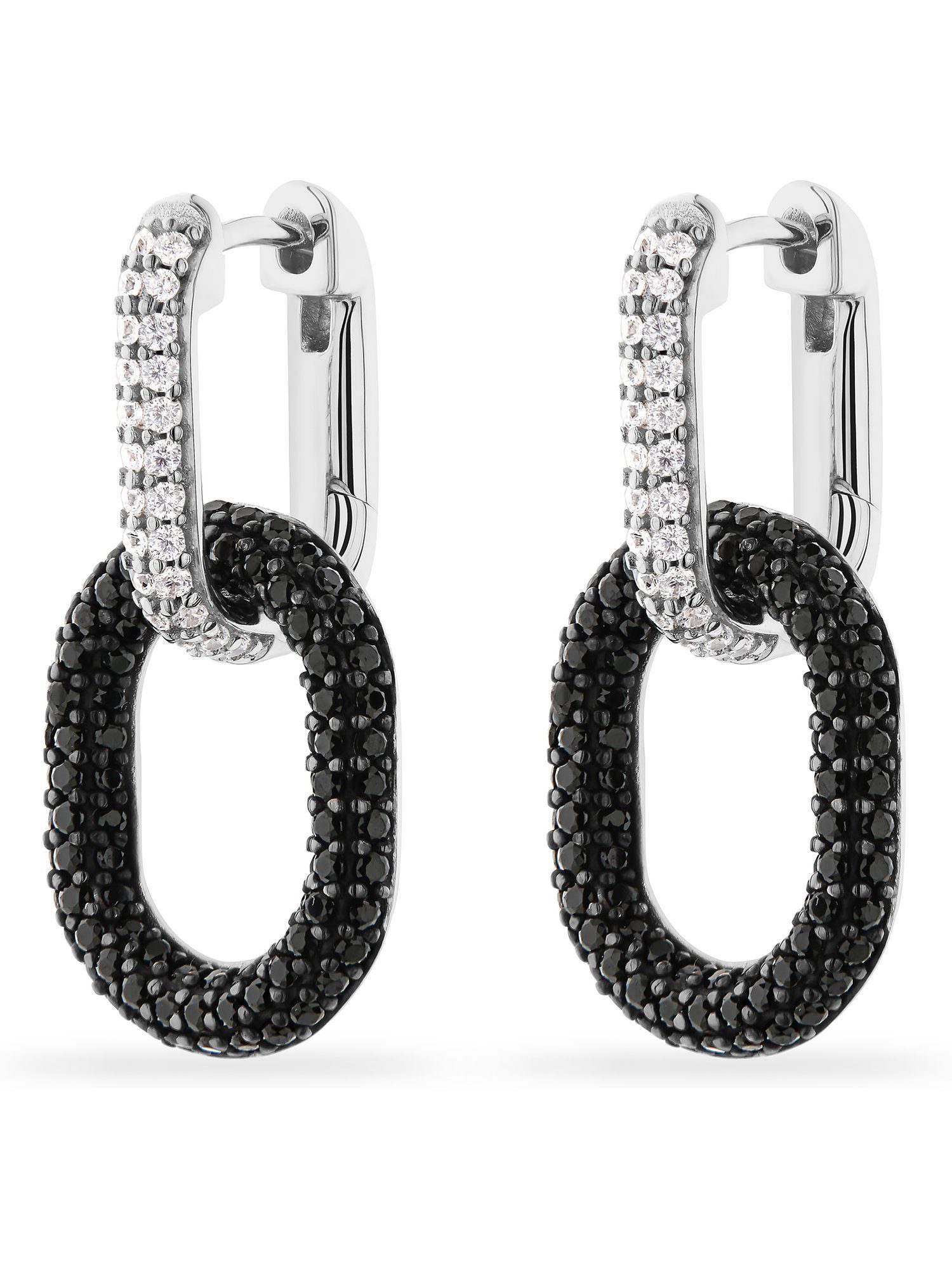 JETTE Paar Серьги-кольца JETTE Damen-Creolen 925er Silber 48 Zirkonia (Paar), LIQUID