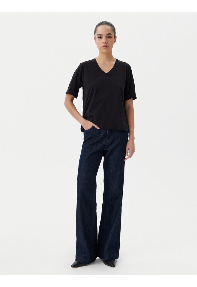 Liu Jo Kurzarmshirt - schwarzes Liu Jo T-Shirt Damen - elegant - lockerer Schnitt