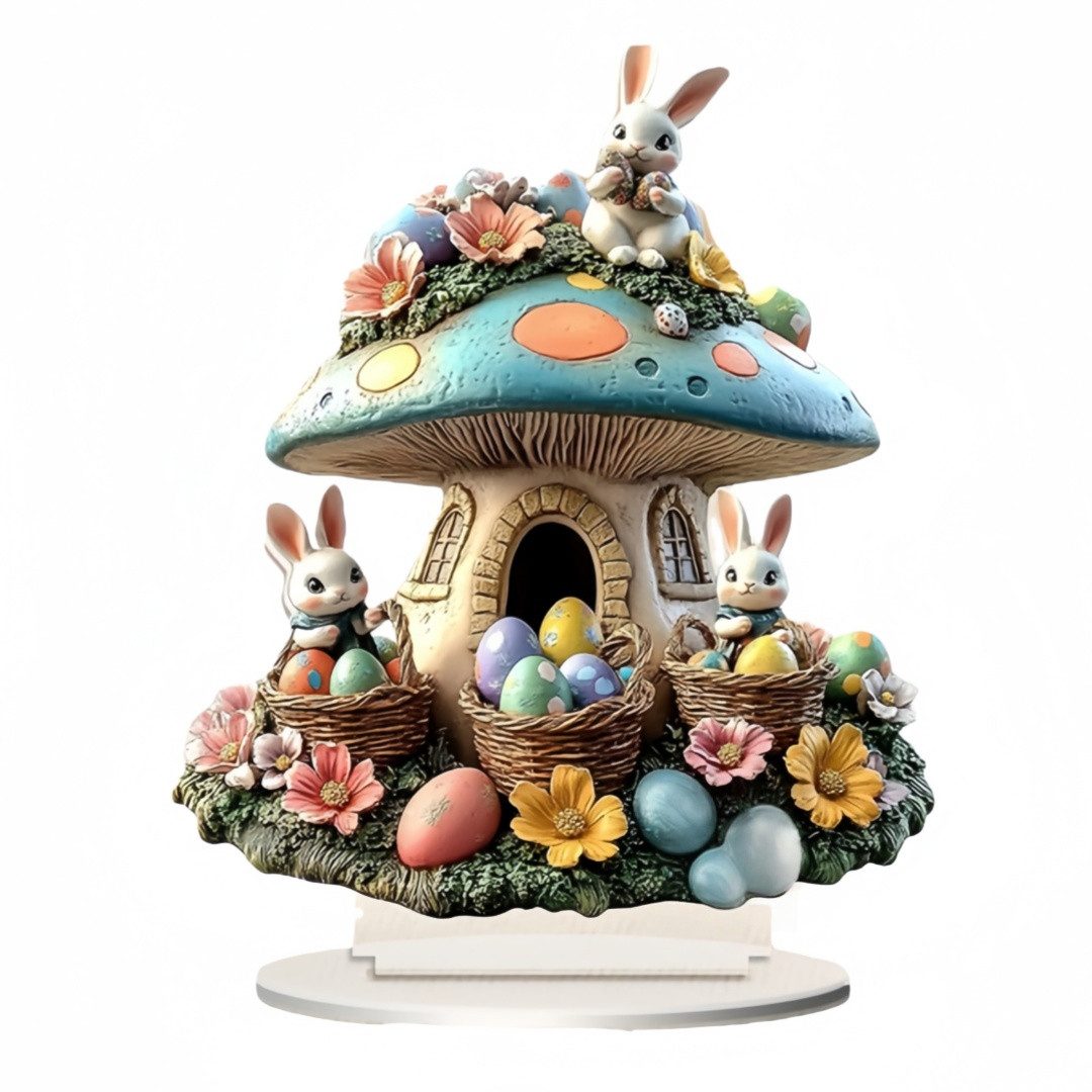 FOUORTUNATE-BEE Dekofigur Osterhasen Tischdeko Niedliche Hasenfigur als Osterdekoration, Hasen Dekofigur für Tisch, Regal & Zuhause im Frühling