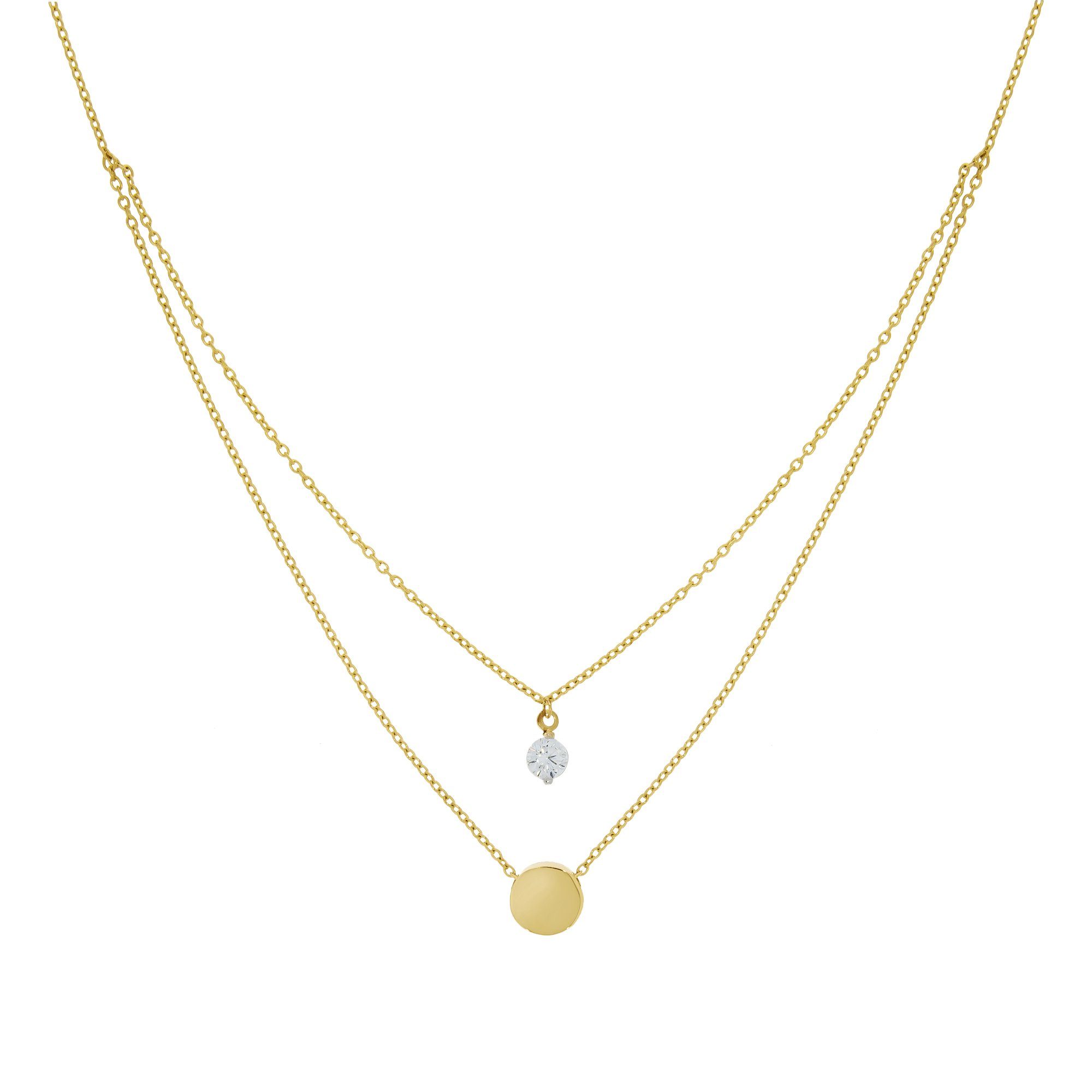 Fascination by Ellen K. Collierkettchen Gold 375 zweifarbig Zirkonia