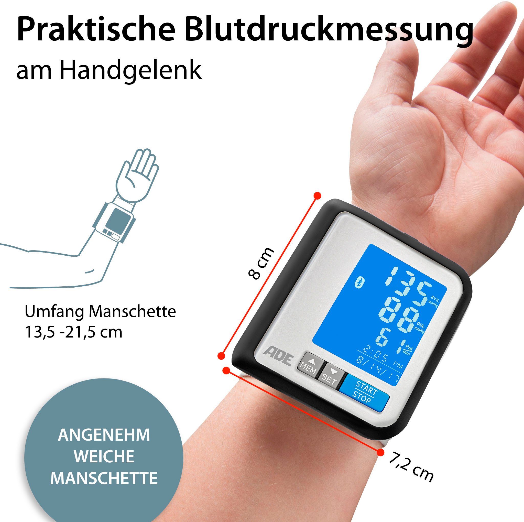 ADE Blutdruckmessgerät BPM 1600  FITVIGO Neuware Bluetooth 