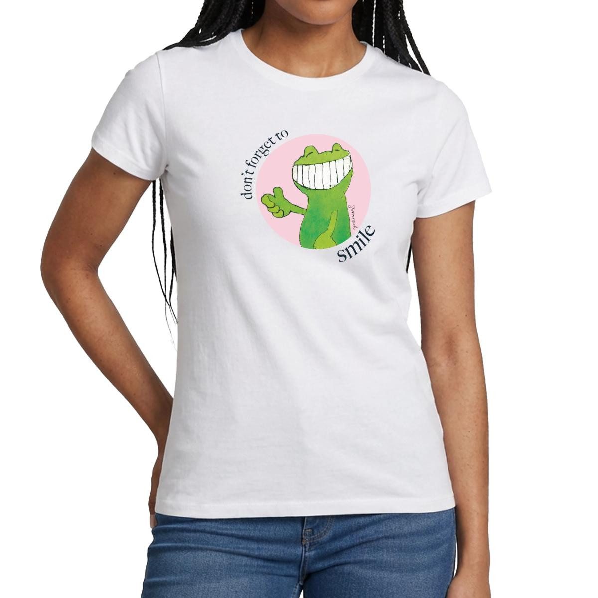T-Shirt Janosch Günter Kastenfrosch Don't Forget To Smile Frauen T-Shirt