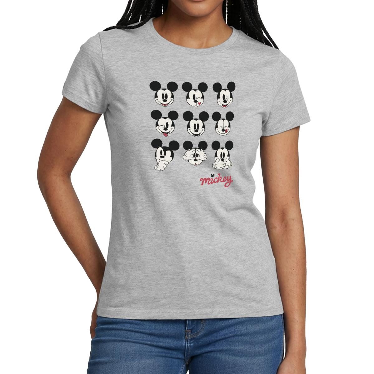 Spreadshirt T-Shirt Mickey & Minnie Mickey Mouse Gesichtsausdrücke Frauen T-Shirt (1-tlg)