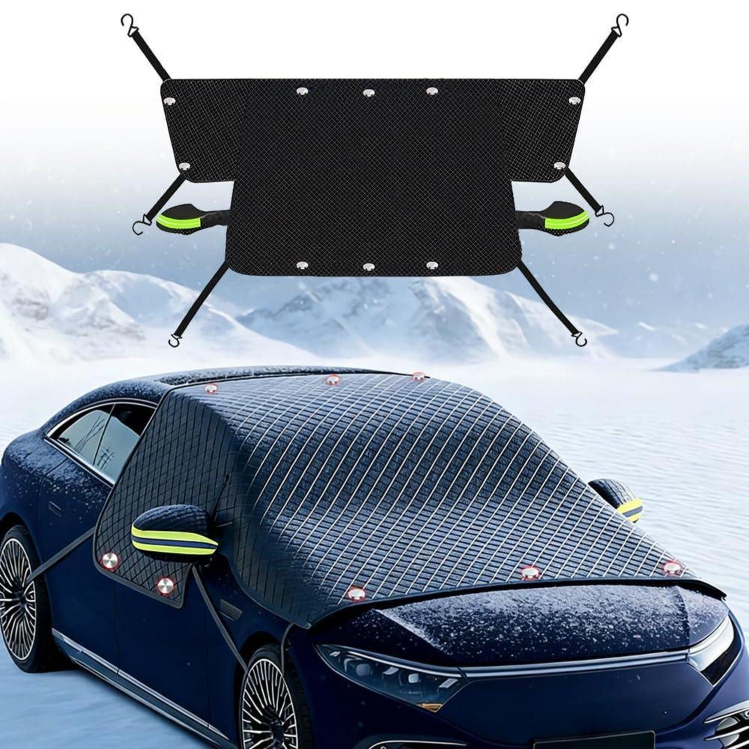 LuxusKollektion Winterschutzhaube Frontscheibenabdeckung Magnet Winter Scheibenschutz Auto XK