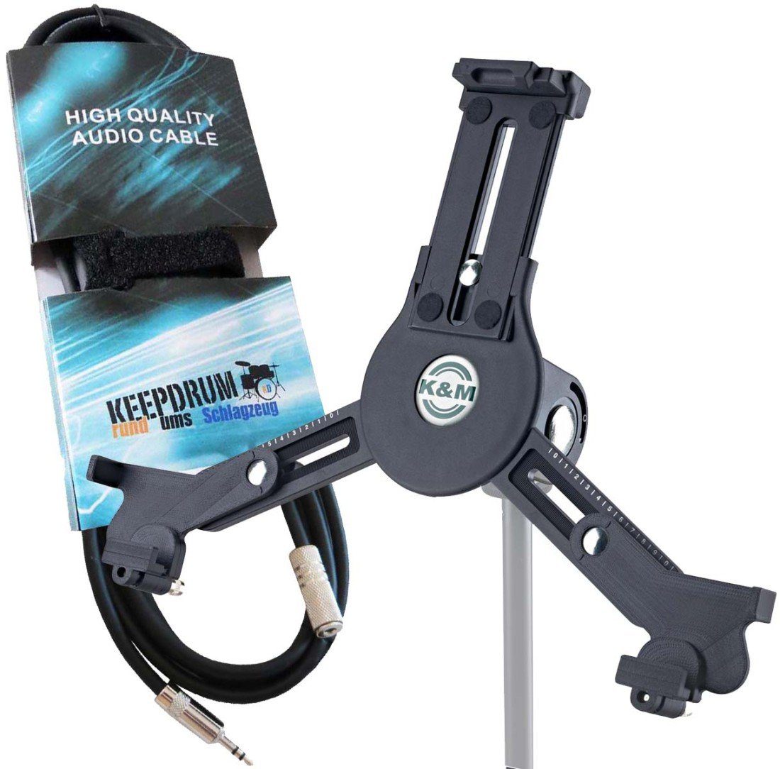 König & Meyer Tablet-Halterung K&M 19790 Tablet Stativhalter mit Verlängerungskabel, (bis 13 Zoll, für Stativ, Universal, mit Verlängerungskabel)