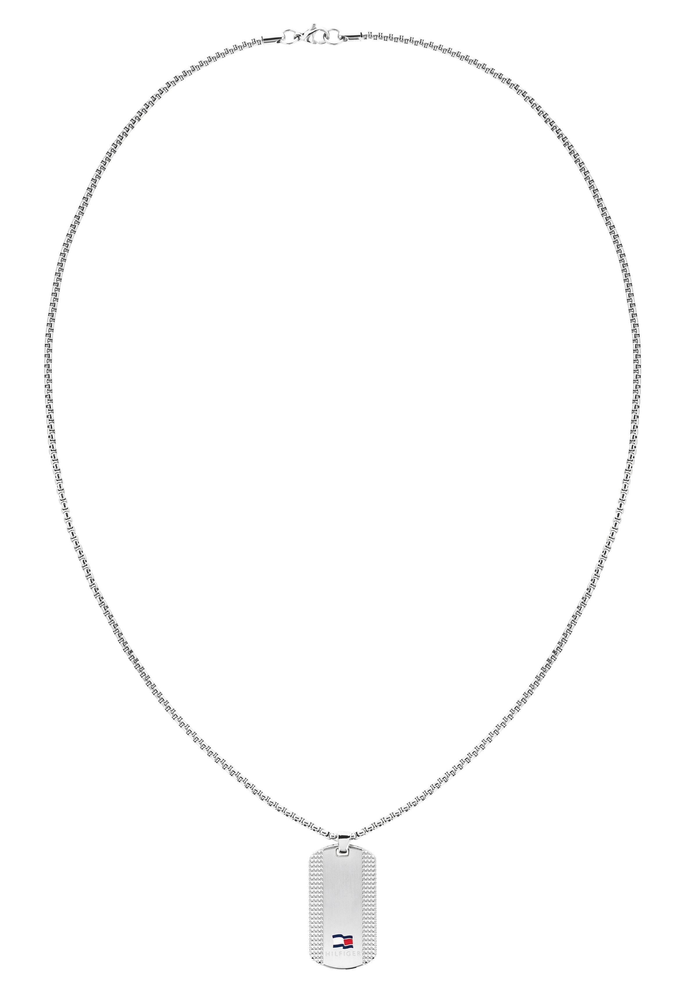 Tommy Hilfiger Kette mit Anhänger Schmuck Edelstahl Halsschmuck Venezianerkette, mit Zirkonia (synth)