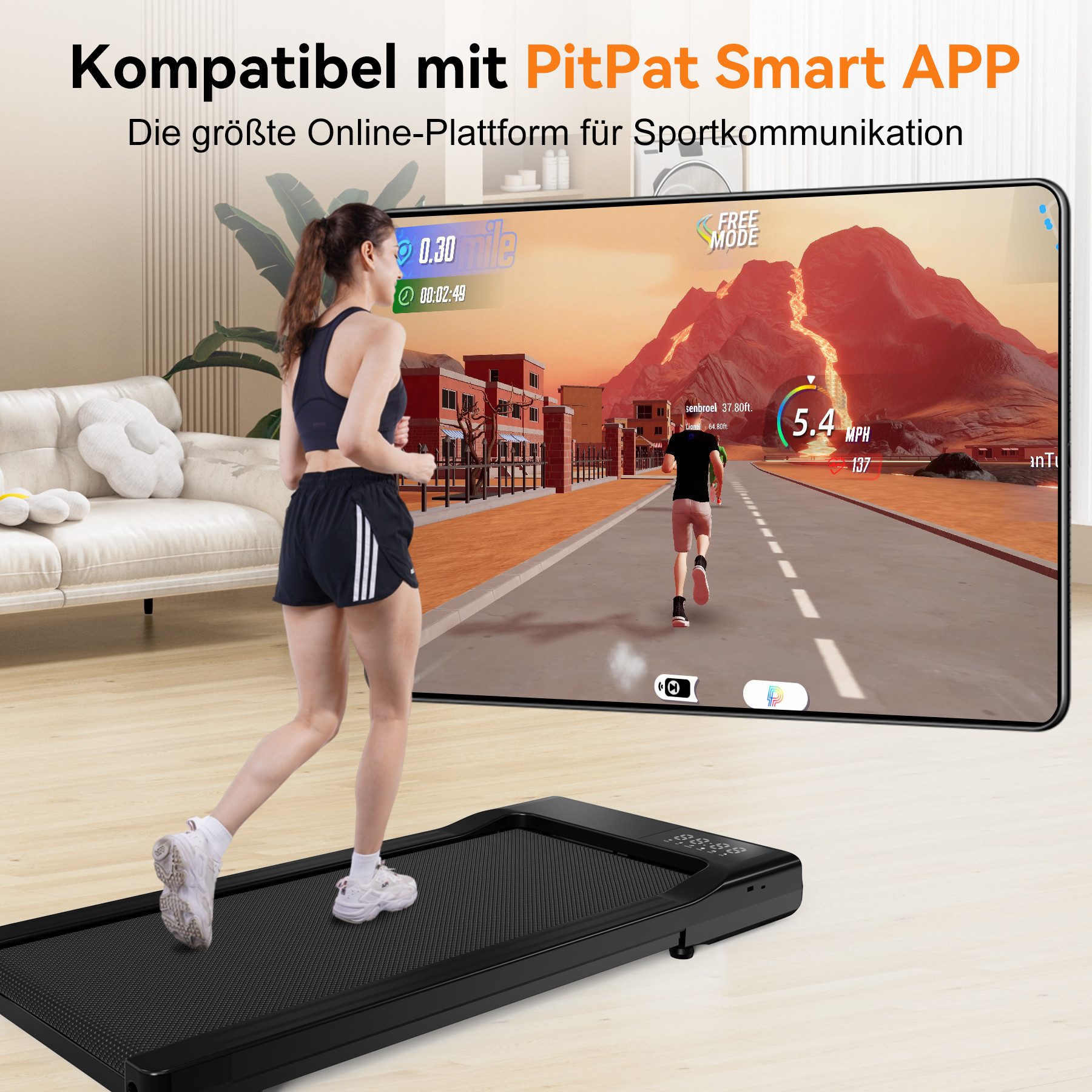 DEERRUN Laufband Deerrun Laufband für Zuhause mit Trainingsmodus max 159 KG