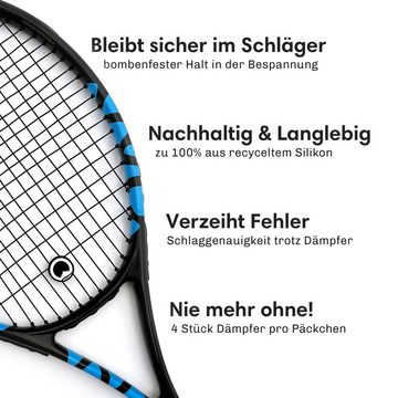 Otaro Tennisschläger Vibrationsdämpfer flacher Tennisdämpfer reduziert Schlagvibration, (die besten premium Tennisdämpfer, aus 100% recyceltem Silikon, Plastikfreie Verpackung, Deutsches StartUp), 100% aus recyceltem Performance Silikon
