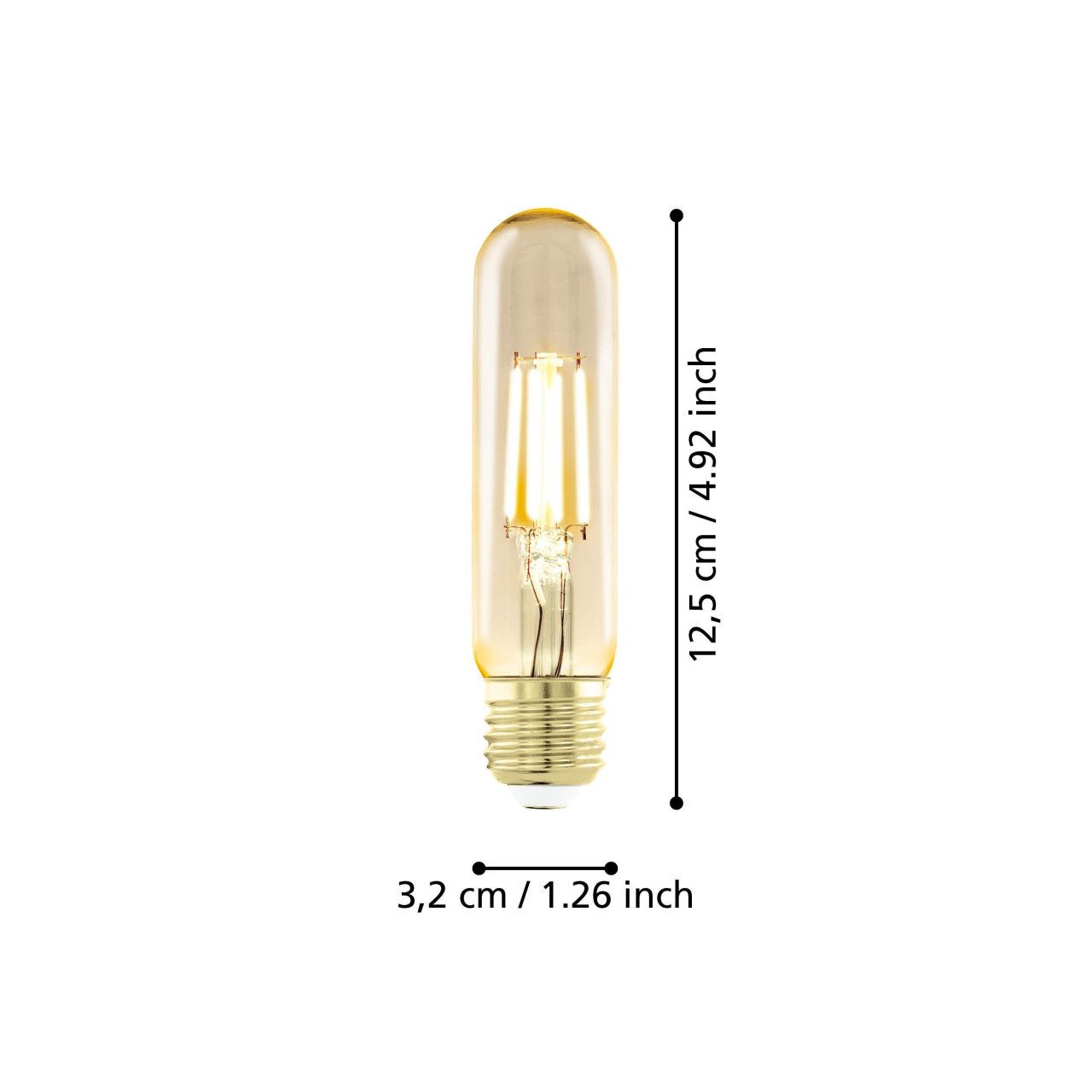 EGLO LED-Leuchtmittel Eglo LED Stablampe T32 E27 4W amber, Dimmbar