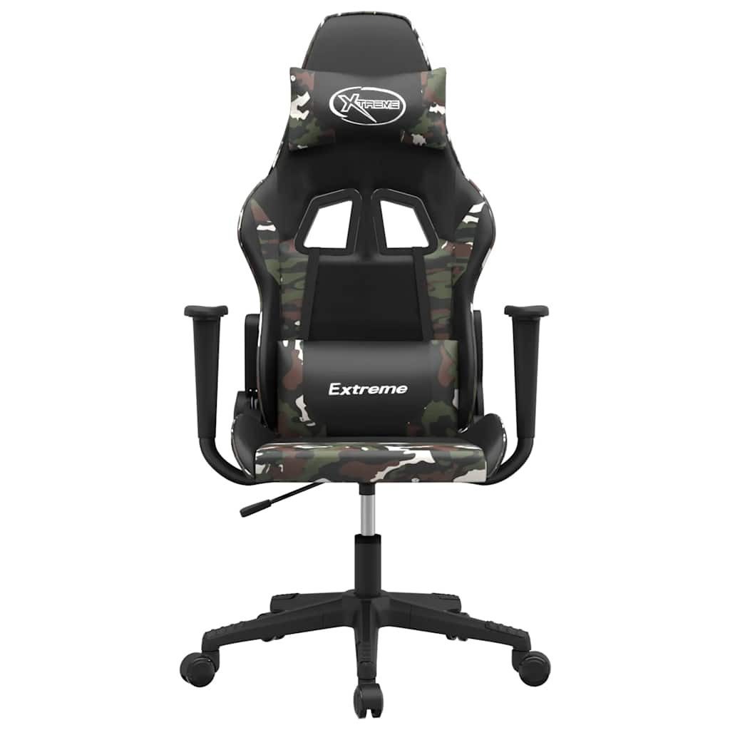 vidaXL Gaming-Stuhl Gaming-Stuhl mit Massagefunktion Schwarz Tarnfarben Kunstleder (1 St)