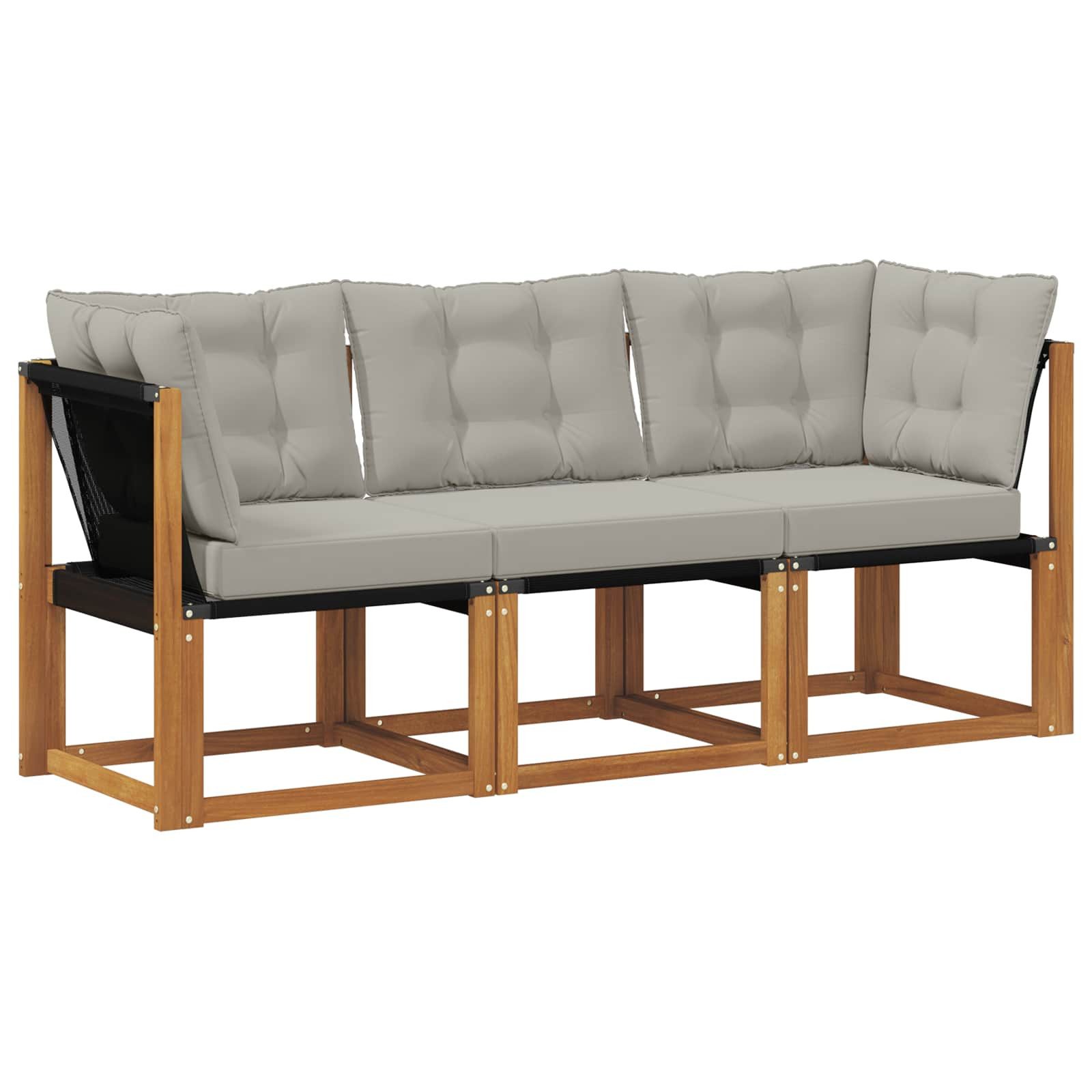 vidaXL Sofaelement 3 stk. Outdoor Mittel- und Ecksofa Natur (3 St)