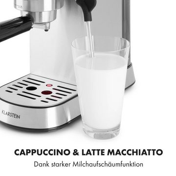Klarstein Filterkaffeemaschine Futura Espressomaker, Kaffeemaschine 1450 W 20 Bar 2 Tassen