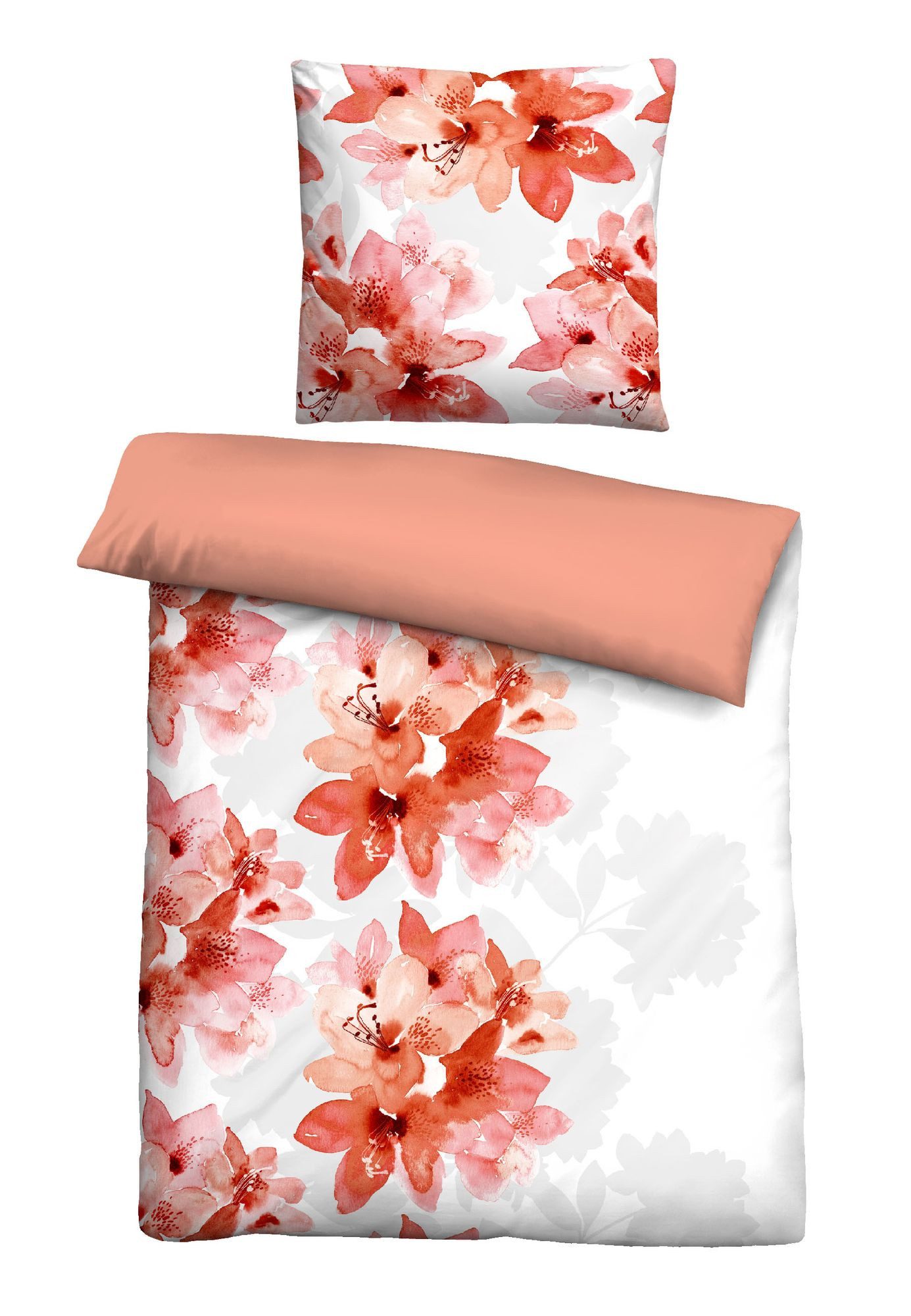 KK Shopping Kinderbettwäsche Biber Bettwäsche Set Blume 135x200 + 80x80 cm 2-teilig, 2 teilig