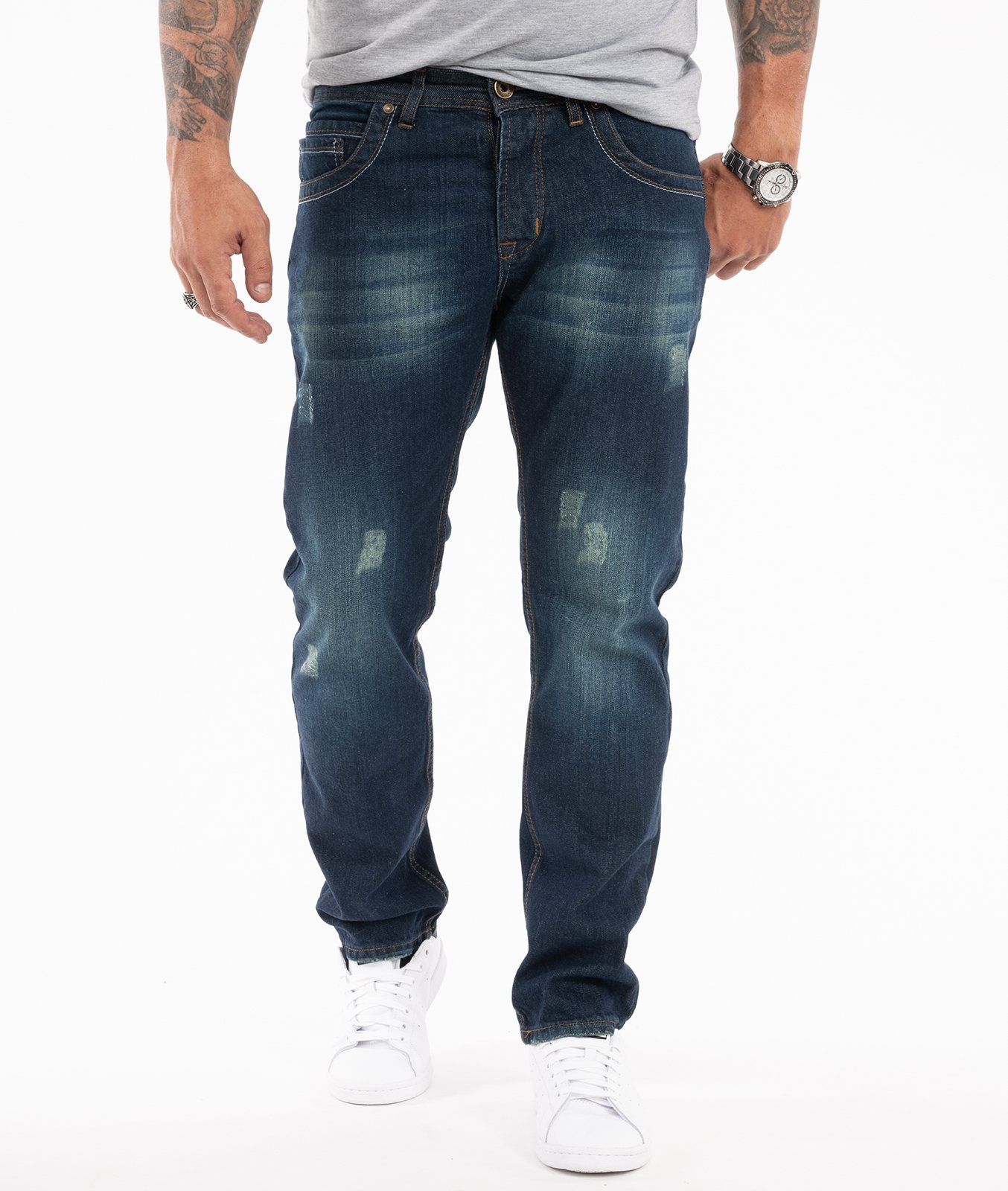 Rock Creek Regular-fit-Jeans Herren Jeans Blau RC-2299