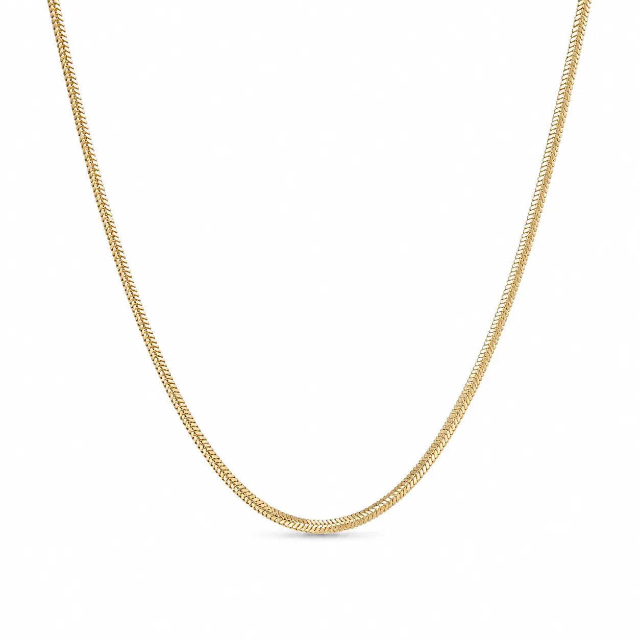 Suzan Gold Schlangenkette 585 Gold Fischgrät flach 45 cm, Zeitloses Design, vielseitig kombinierbar, ideal als Geschenk