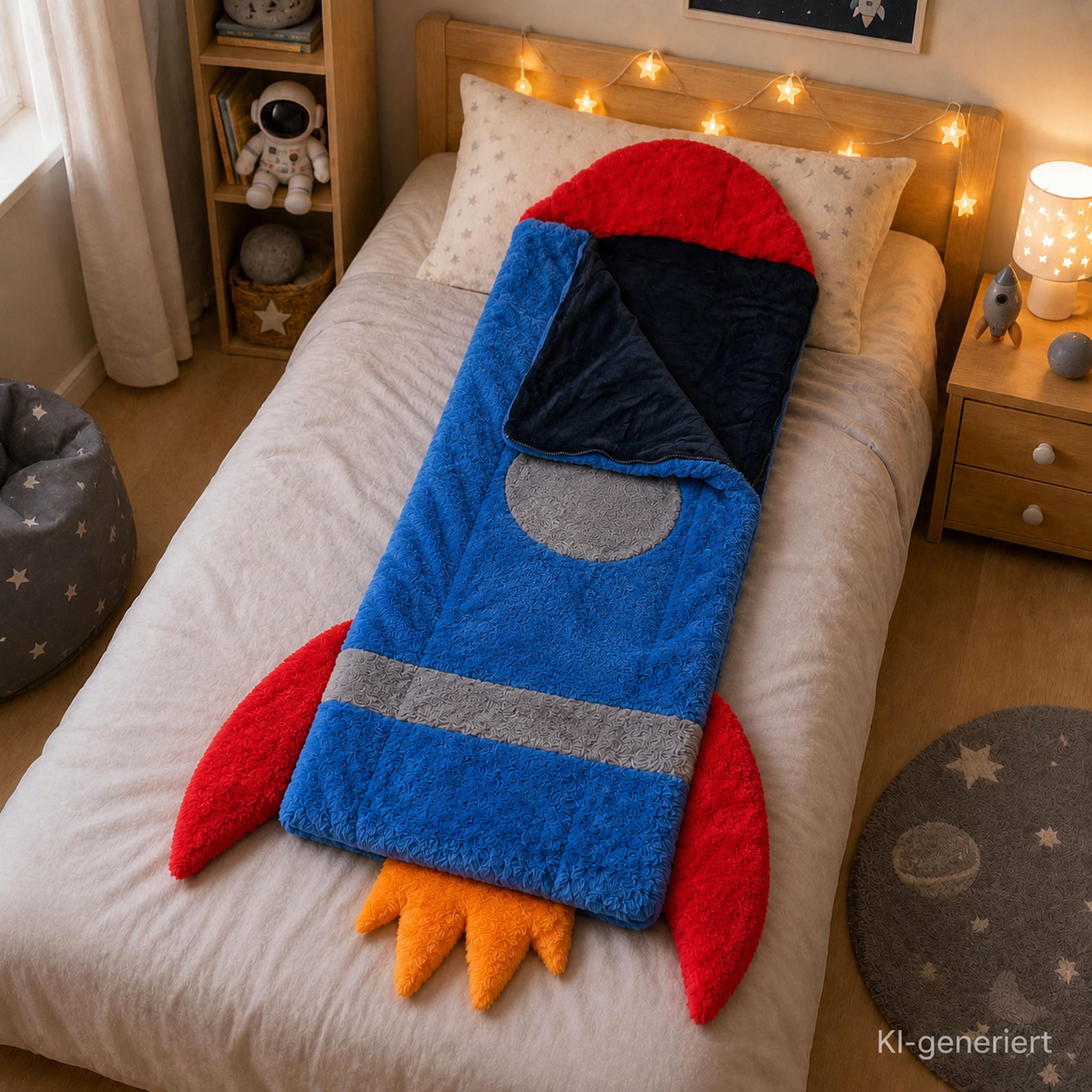 Home Creation Kinderschlafsack Kinder-Kuschelschlafsack für Zuhause ca. 68 × 160 cm, flauschig, mit Reißverschluss