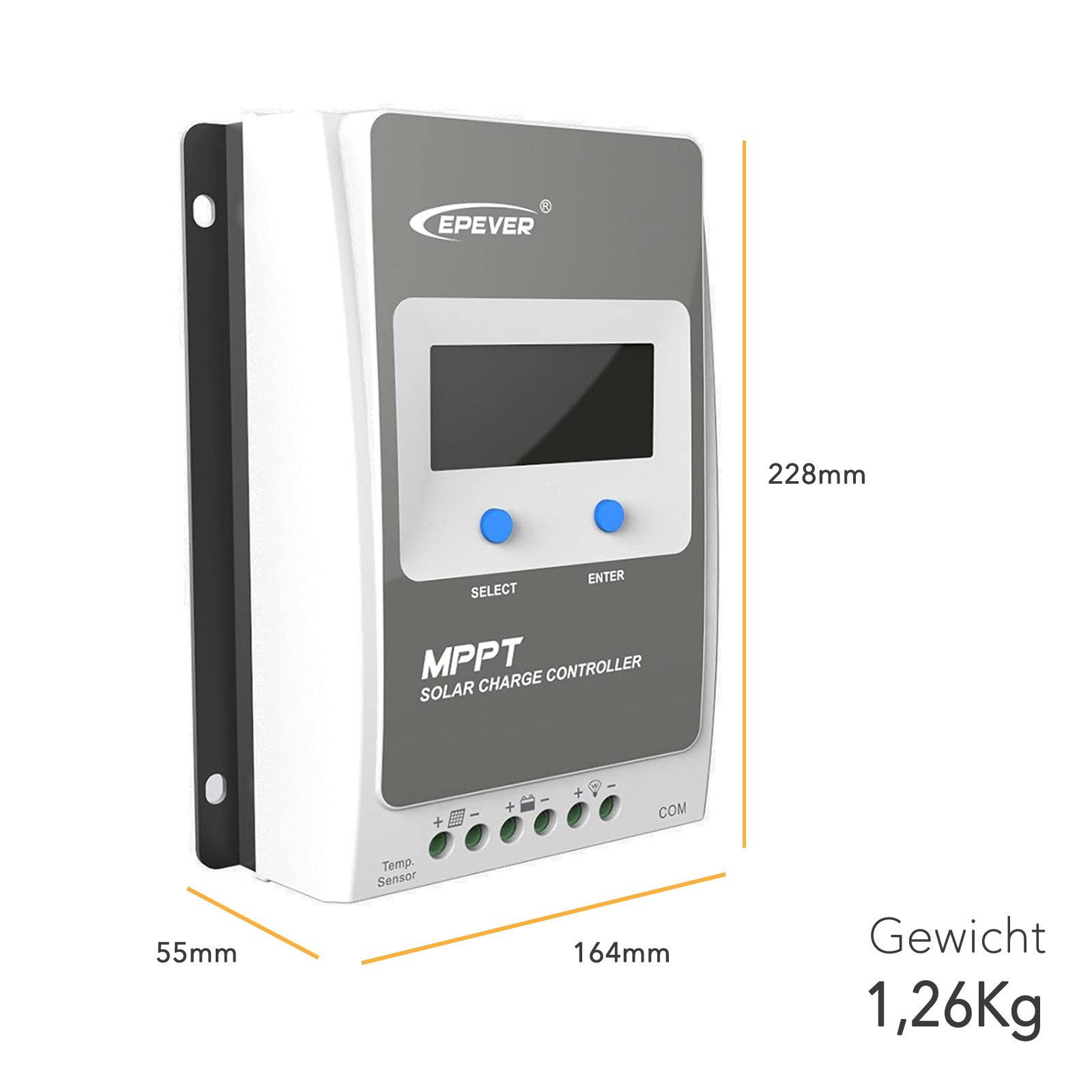 enjoy solar Solarladeregler EPEVER® MPPT Tracer AN, EPEVER® IT-NC G3 MPPT-Laderegler, Standard Modbus Kommunikationsprotokoll mit RS485 Schnittstelle – Bild 4 von 5