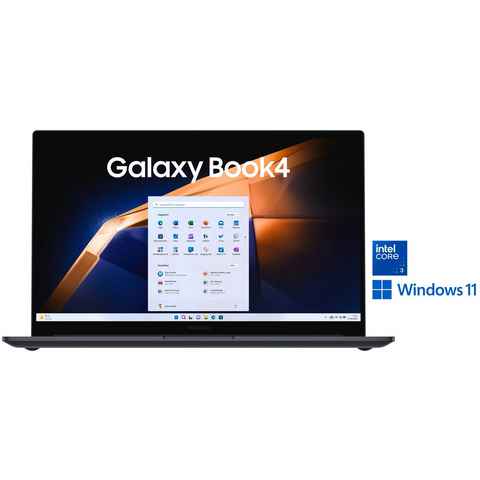 Samsung NP750X Galaxy Book4 15'' Notebook (39,6 cm/15,6 Zoll, Intel Core 3, 256 GB SSD, Intel Core 3 100U Prozessor, 8 GB + 256 GB)
