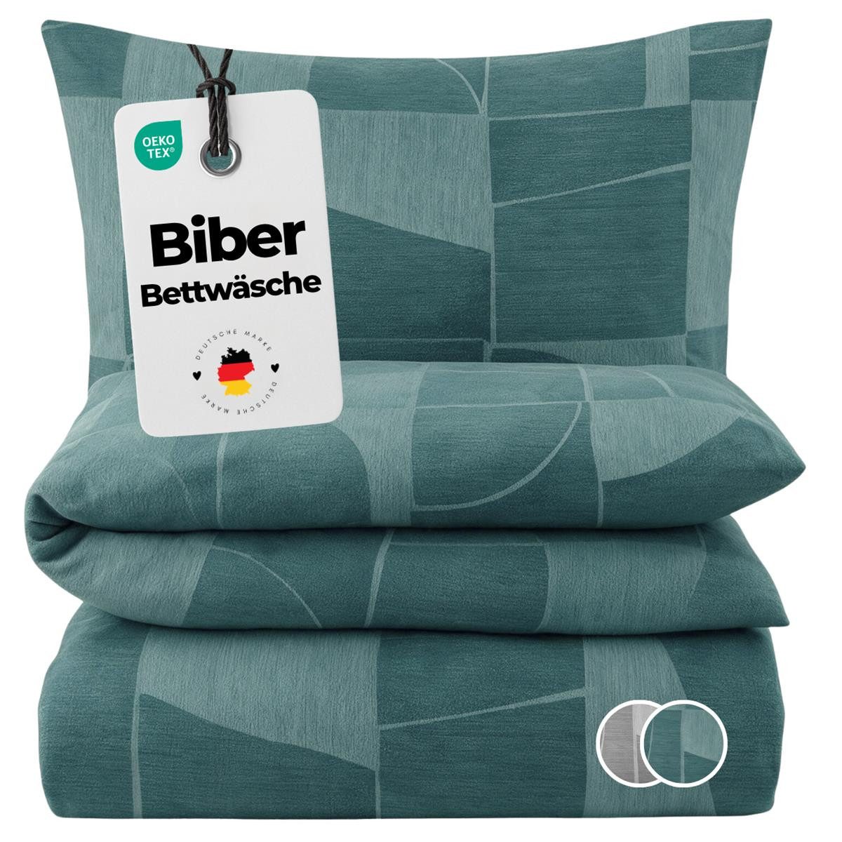 Carpe Sonno Bettwäsche Biber Warme Bettwäsche Winter Kuschelig Flanell Muster 135 x 200, Biber, 2 teilig, Kuschelige Winterbettwäsche - Baumwolle - Reißverschluss - 135x200 cm