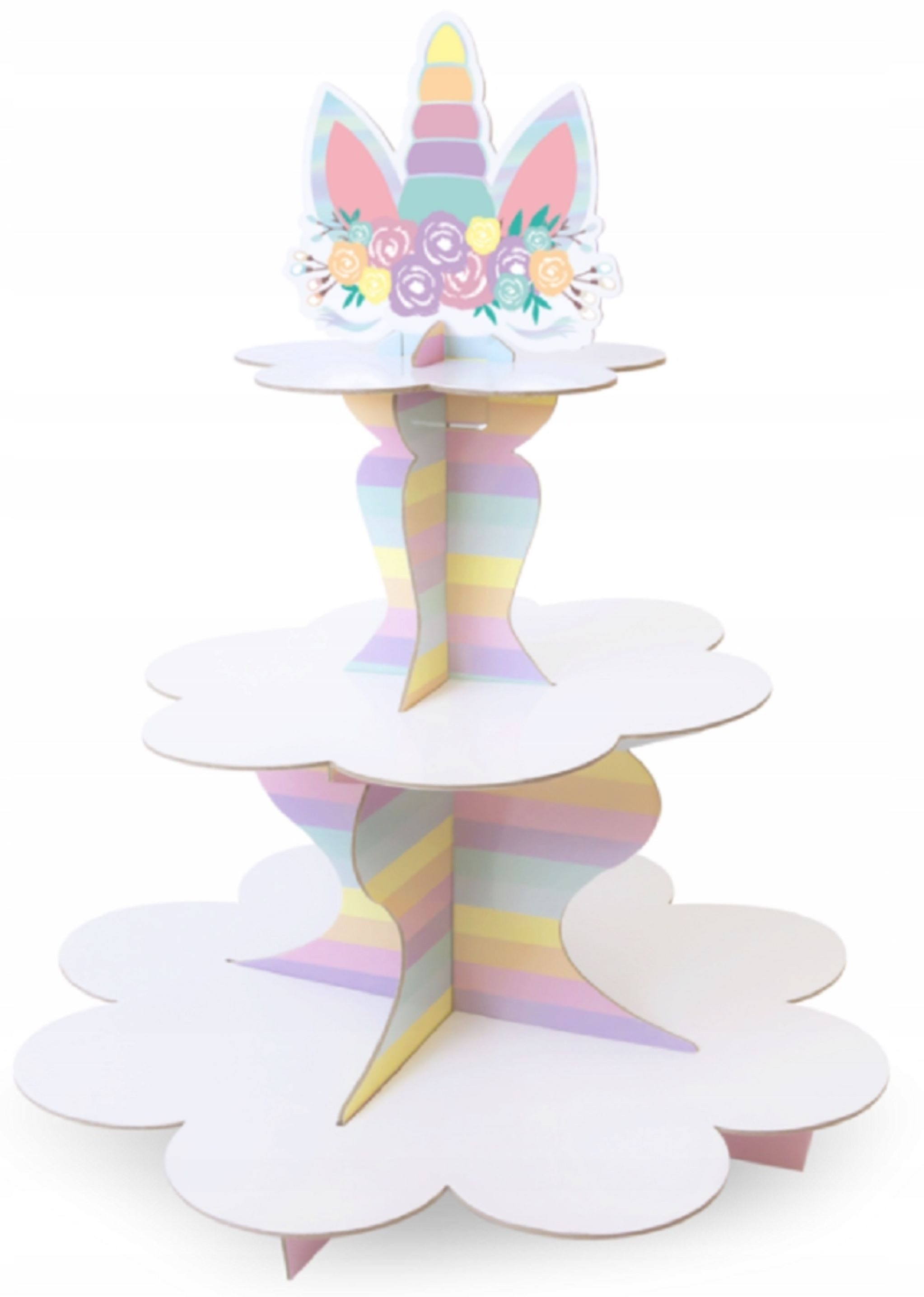 PartyPal Kuchenplatte Einzigartige EINHORN-Kuchenplatte für Kindergeburtstage, Papier