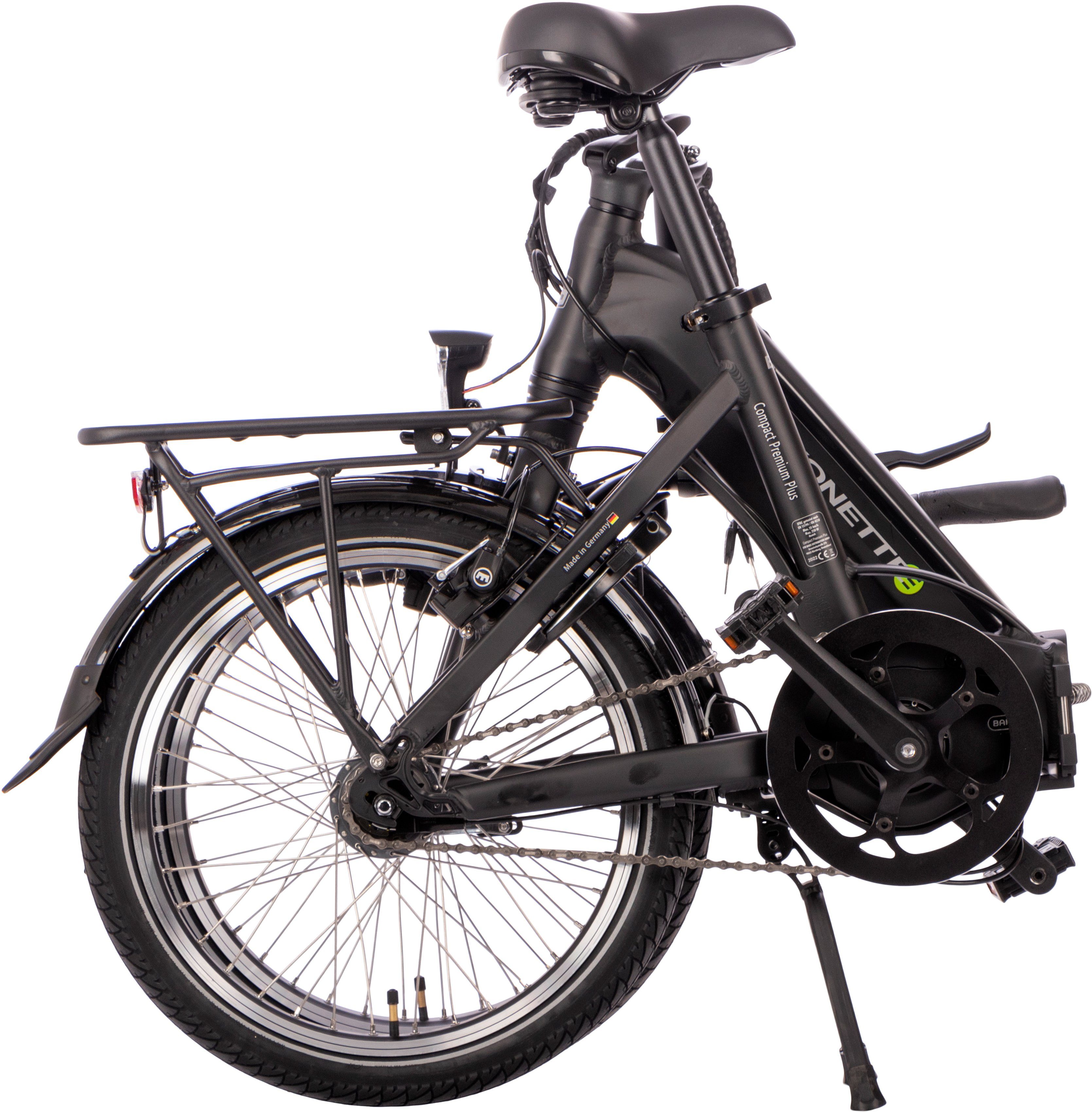 Nabenschaltung, 7 Gang, Akku, Akku-Ladegerät) Mittelmotor, (mit E-Bike Plus, Premium Compact Wh 360 SAXONETTE