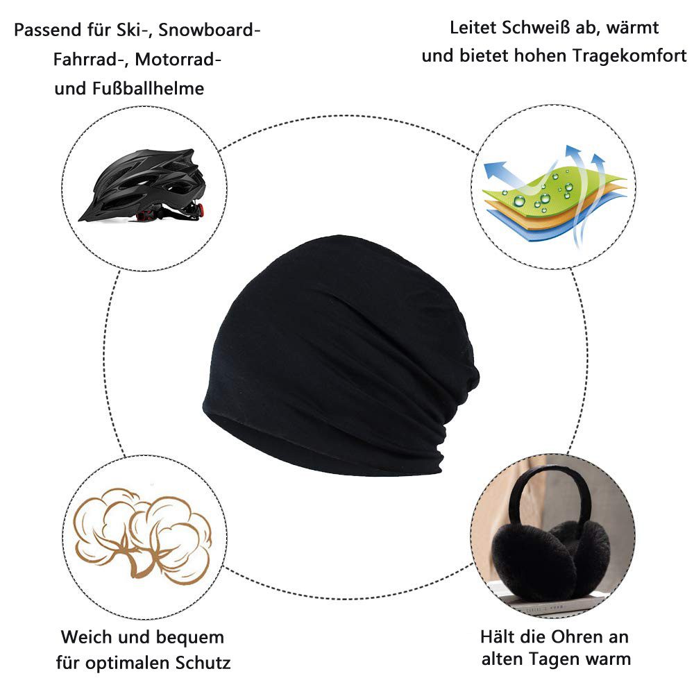 Zaewry Beanie Leichte Beanie-Mütze – Baumwoll-Kopfbedeckung, dünne Strickmütze (2-St) – Bild 4 von 5