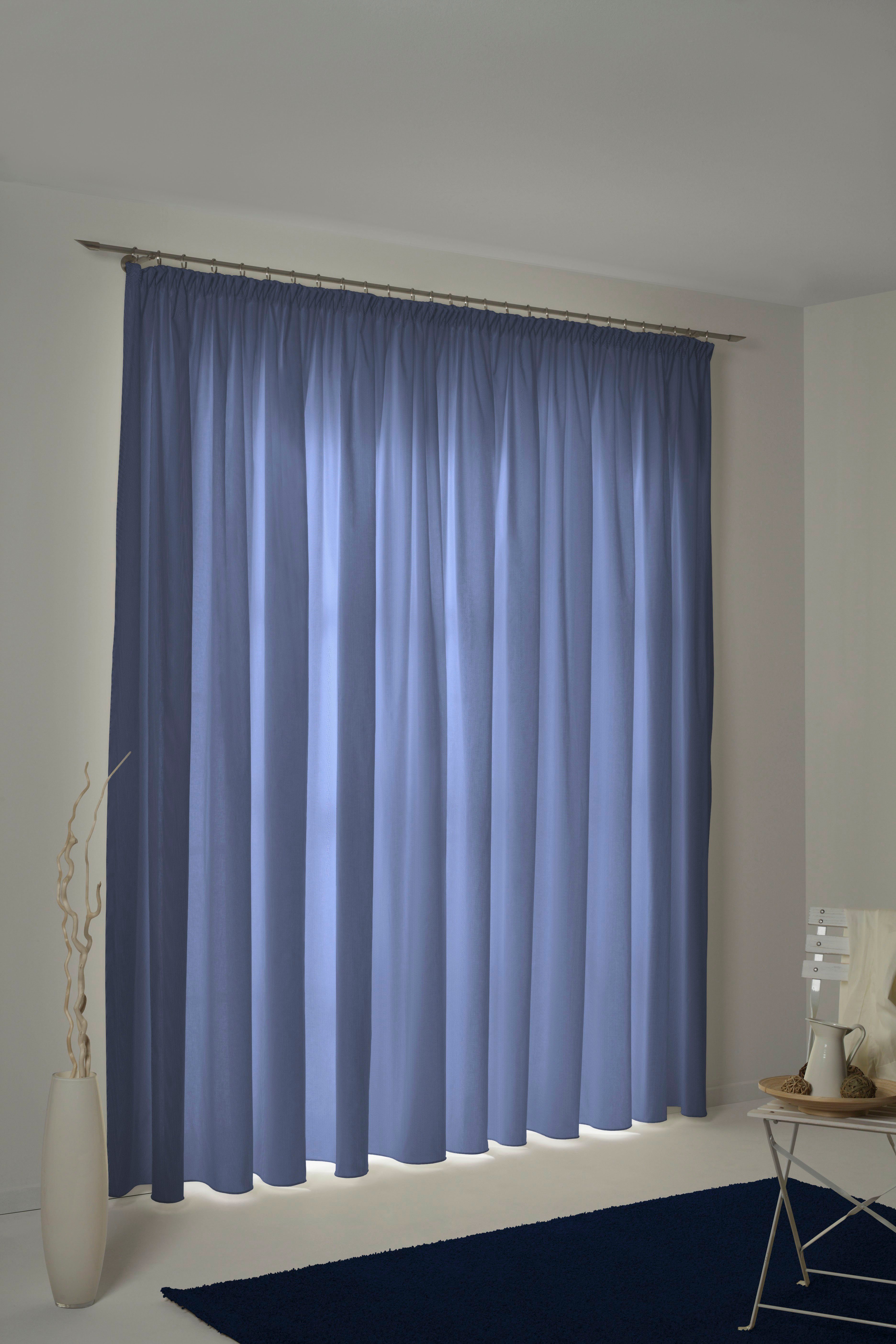 Vorhang Uni Collection, Adam, Kräuselband (1 St), blickdicht, Jacquard, nachhaltig royalblau | Thermovorhänge