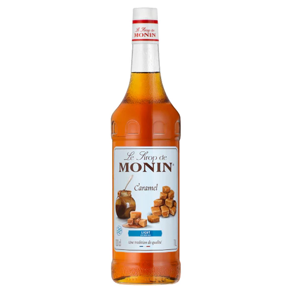 MONIN Getränke-Sirup, Monin Caramel Sirup Zuckerreduziert für heiß und Kaltgetränke 1000ml