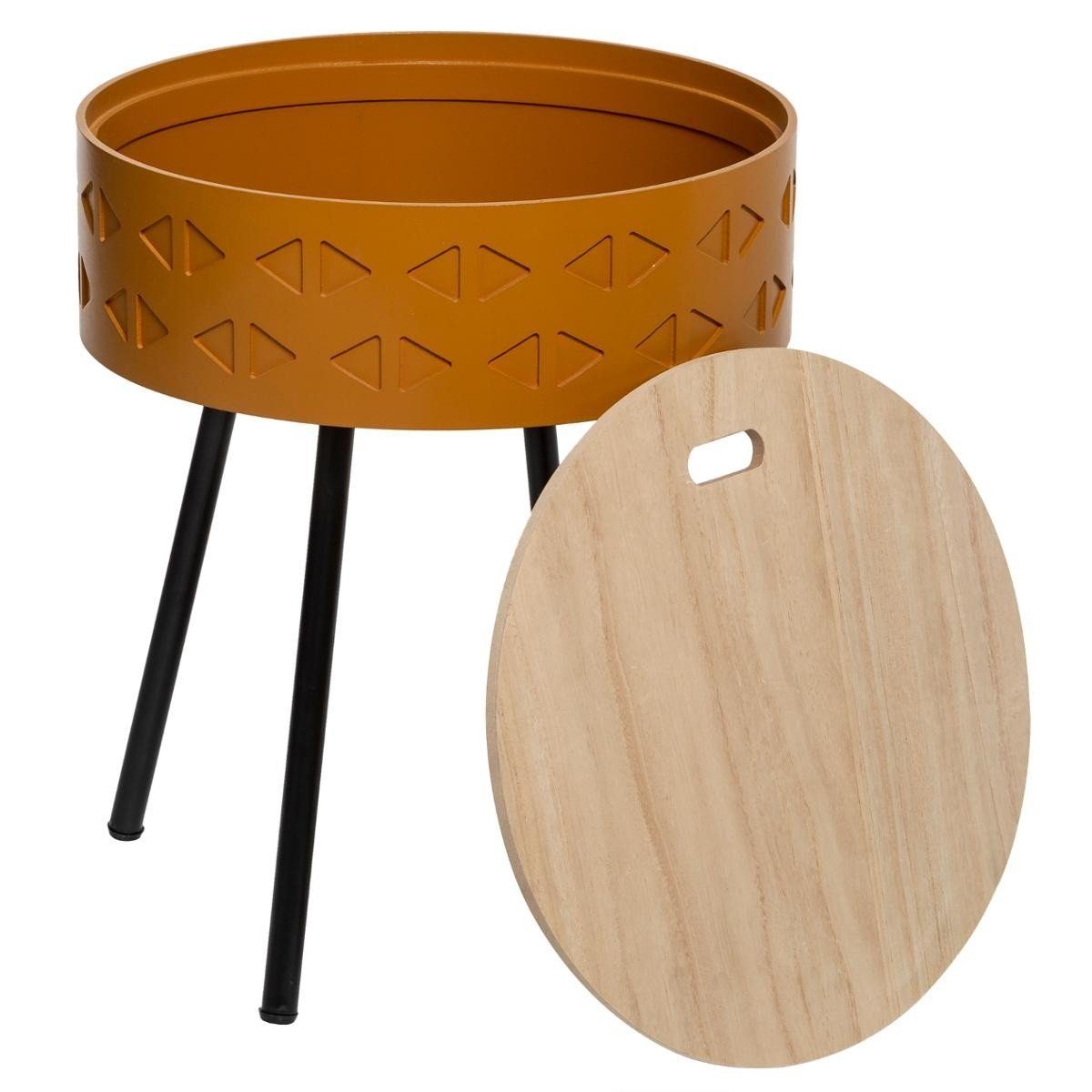 Atmosphera Créateur d'intérieur Beistelltisch Runder Couchtisch mit Stauraum, SHIRO, braun (funktional), keine