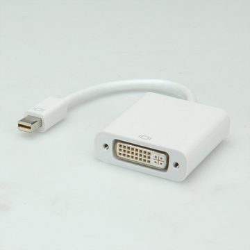 ROLINE Mini DisplayPort-DVI Adapter, Mini DP ST - DVI BU Audio- & Video-Adapter Mini DisplayPort Männlich (Stecker) zu DVI-D 24+1, Dual-Link Weiblich (Buchse), 10.0 cm