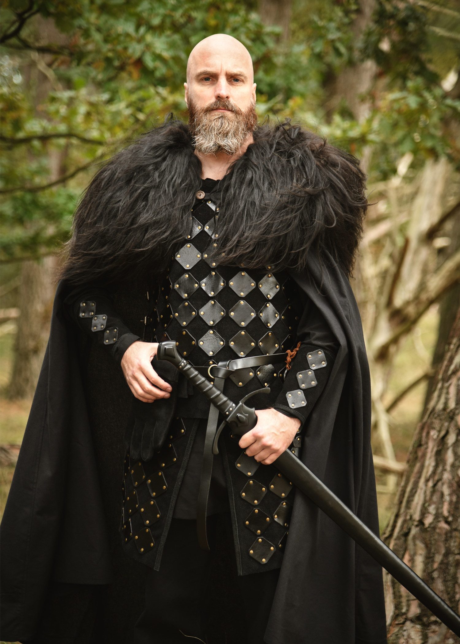 Wikinger-Kostüm Wildleder Torso Rüstung, schwarz “ Vares“