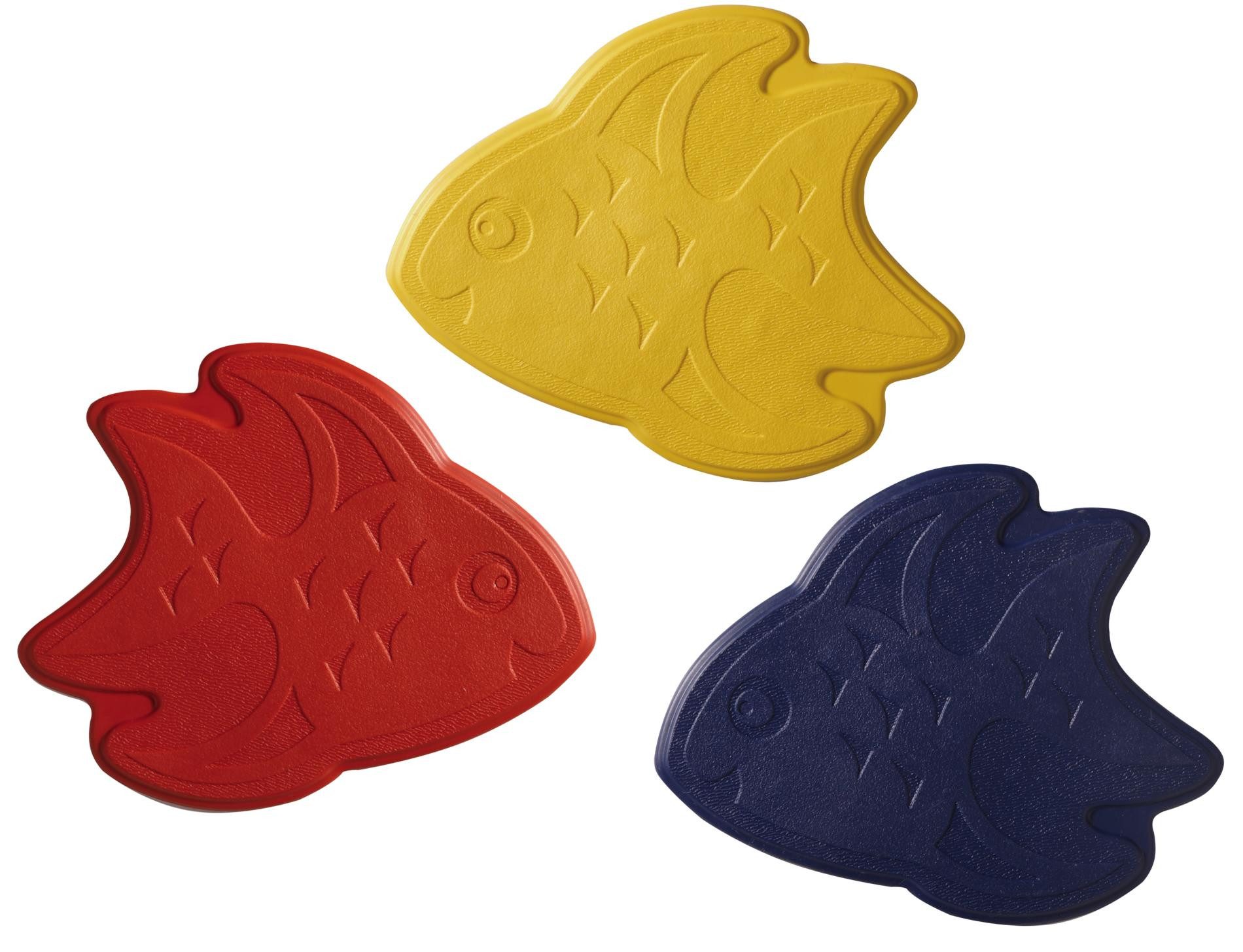 Ridder Duscheinlage Fische dunkelblau, gelb, rot, B: 11 cm