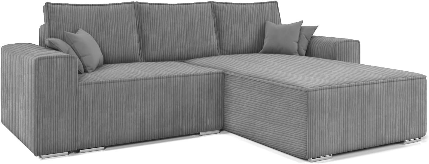 und Sofagarnitur L-Form, Ecksofa II, Ecksofa Cordstoff, aus Wohnzimmer, MOEBLO Eckcouch ERNO Couch Bettkasten für Schlaffunktion Schlafsofa Sofa mit